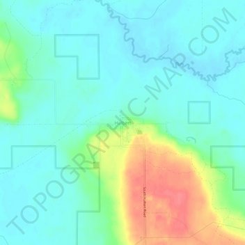 Hulbert topographic map, elevation, terrain