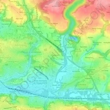 Mouliouen topographic map, elevation, terrain