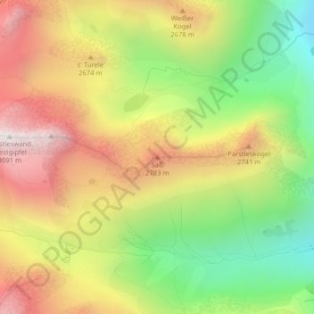 Saß topographic map, elevation, terrain