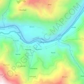 Singhapur topographic map, elevation, terrain