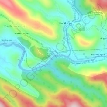 Kanamala topographic map, elevation, terrain