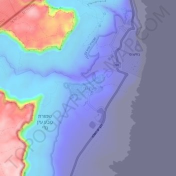 Ein Gedi topographic map, elevation, terrain