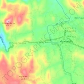 Anwarama topographic map, elevation, terrain