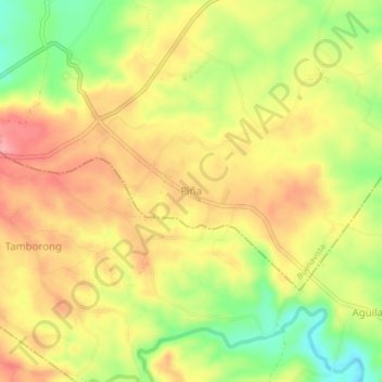 Piña topographic map, elevation, terrain