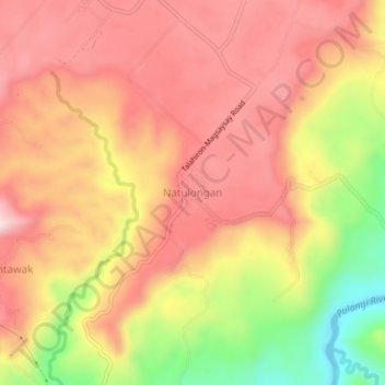 Natulongan topographic map, elevation, terrain