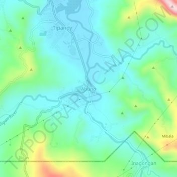 Abuno topographic map, elevation, terrain