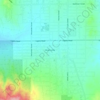 Mead Valley topographic map, elevation, terrain