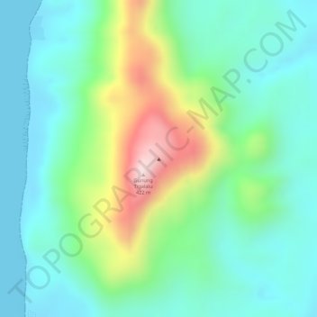 Mount Tigalalu topographic map, elevation, terrain