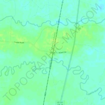 Trudie topographic map, elevation, terrain