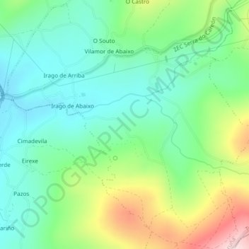 Monte de Villamor topographic map, elevation, terrain