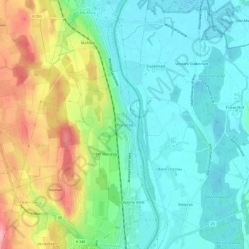Reussegg topographic map, elevation, terrain