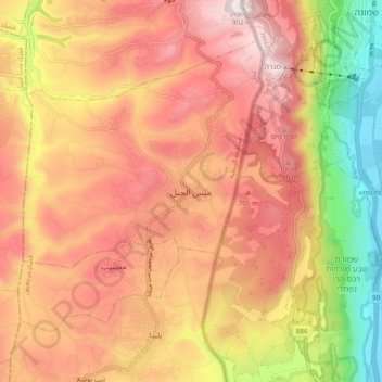 Meiss Ej Jabal topographic map, elevation, terrain