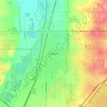 Brighton topographic map, elevation, terrain