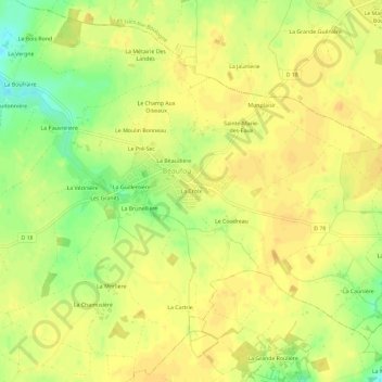 La Croix topographic map, elevation, terrain
