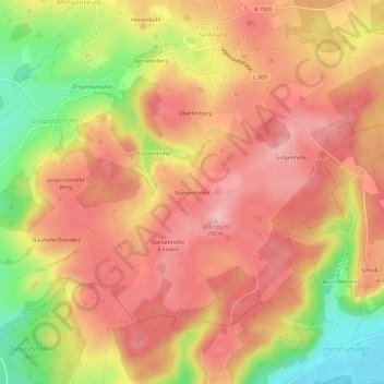 Starkenhofen topographic map, elevation, terrain
