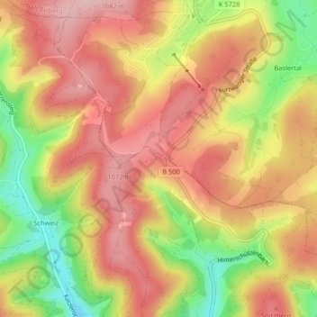 Escheck topographic map, elevation, terrain