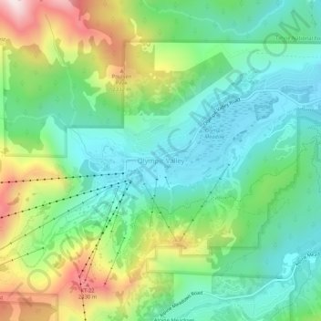 Olympic Valley topographic map, elevation, terrain
