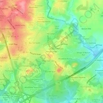 Norris Corner topographic map, elevation, terrain