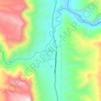 Villa Abecia topographic map, elevation, terrain
