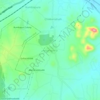 Anjanapura topographic map, elevation, terrain
