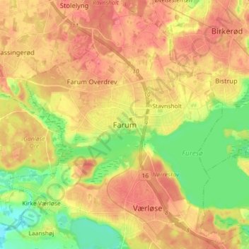 Farum topographic map, elevation, terrain