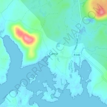 Carna topographic map, elevation, terrain