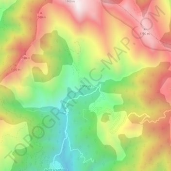 Gavrina topographic map, elevation, terrain