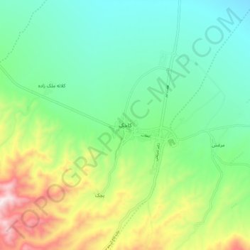 Kakhk topographic map, elevation, terrain