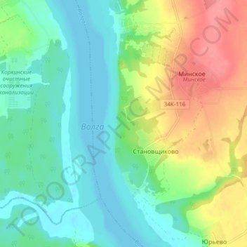 Козловы горы topographic map, elevation, terrain