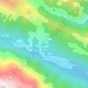 Espierba topographic map, elevation, terrain
