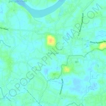 Alangad topographic map, elevation, terrain