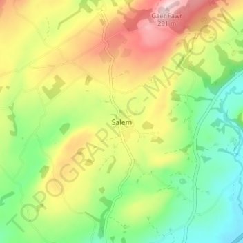 Salem topographic map, elevation, terrain