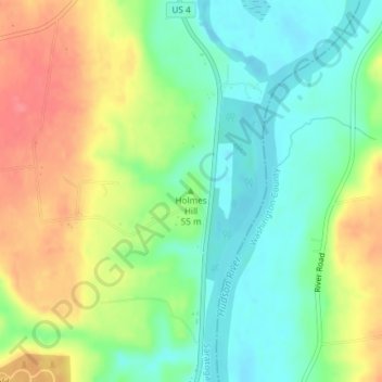 Holmes Hill topographic map, elevation, terrain