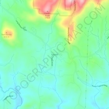 Traphill topographic map, elevation, terrain
