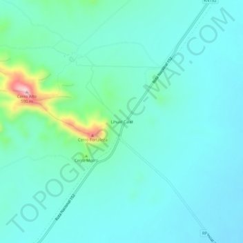 Lihuel Calel topographic map, elevation, terrain