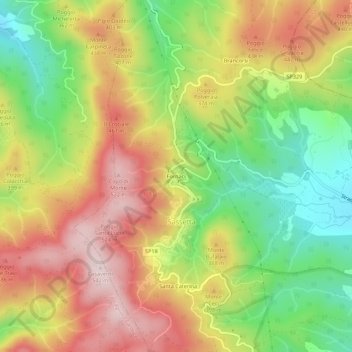 Fornaci topographic map, elevation, terrain