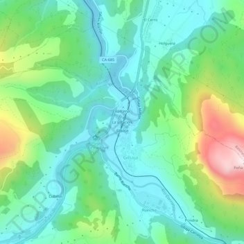 La Estación topographic map, elevation, terrain