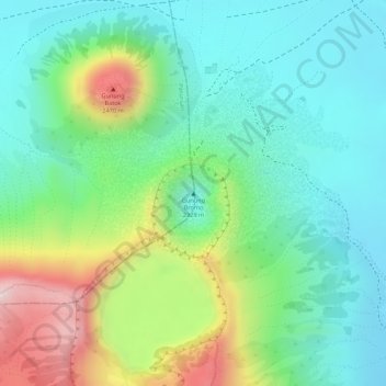 Mount Bromo topographic map, elevation, terrain