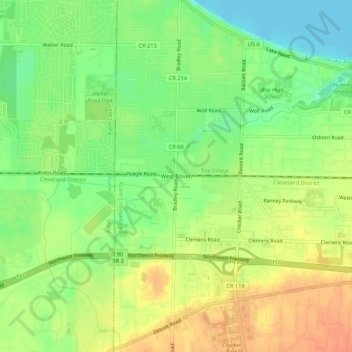 West Dover topographic map, elevation, terrain