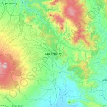 Malaybalay topographic map, elevation, terrain