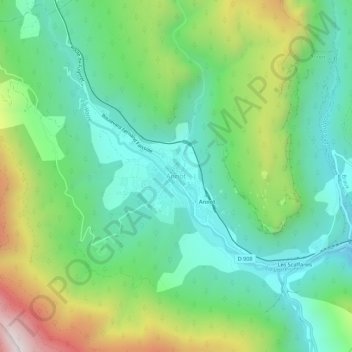 Annot topographic map, elevation, terrain