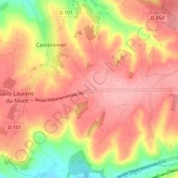 Le Cadran topographic map, elevation, terrain