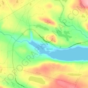 Aquaforte topographic map, elevation, terrain