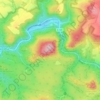 Hausberg topographic map, elevation, terrain