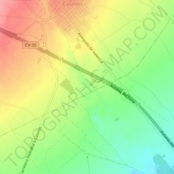 Chiner topographic map, elevation, terrain