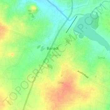 Butiama topographic map, elevation, terrain