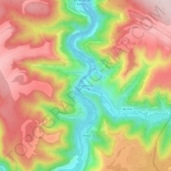 Covanera topographic map, elevation, terrain