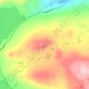 Varden topographic map, elevation, terrain