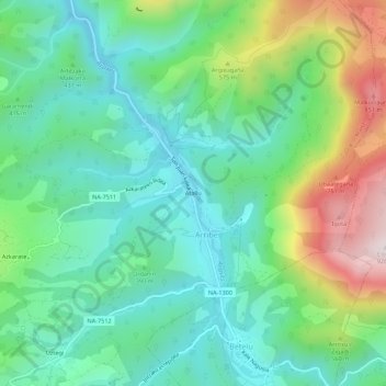 Atallo topographic map, elevation, terrain