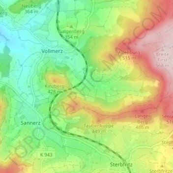 Ramholz topographic map, elevation, terrain